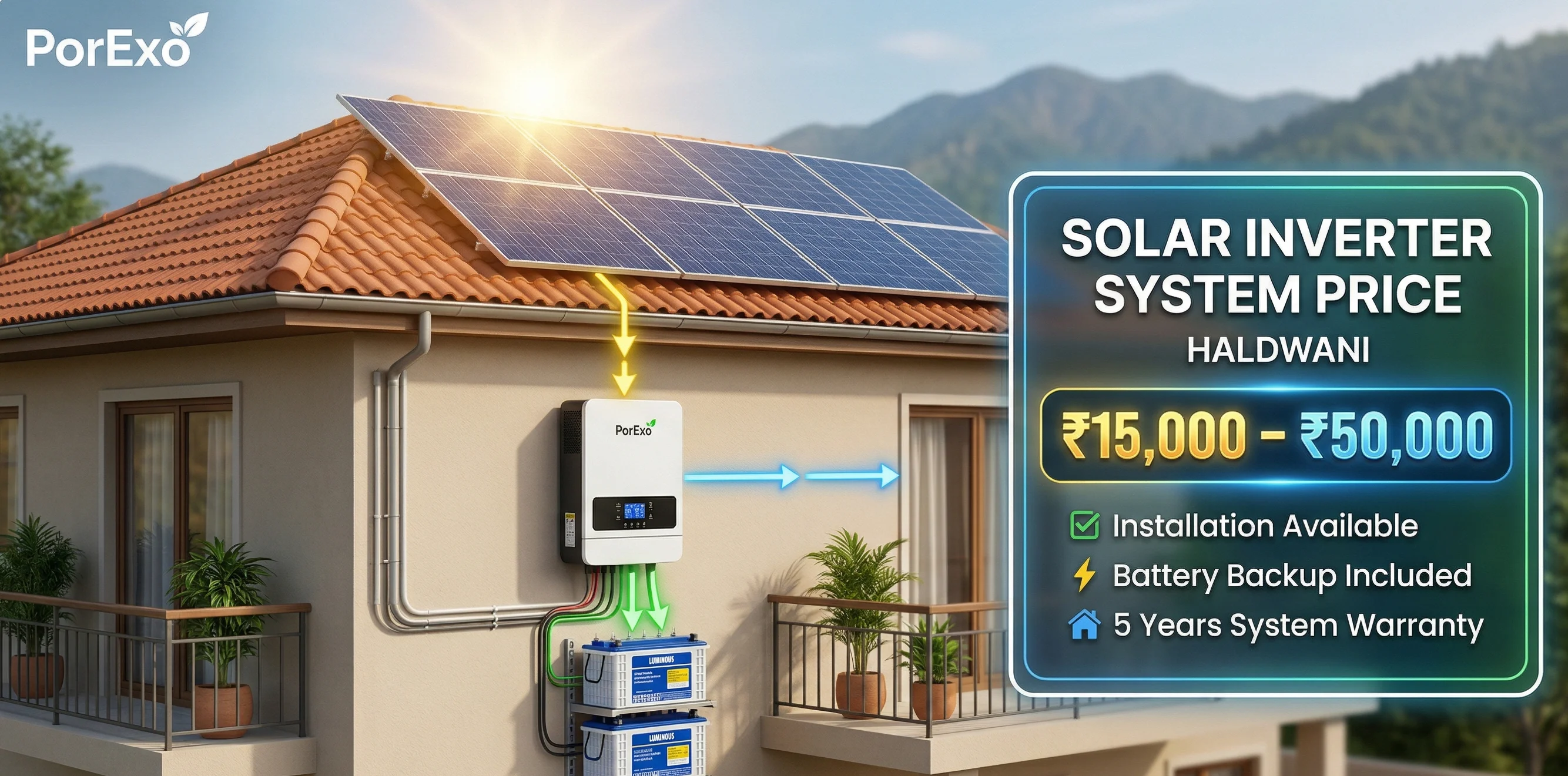 सोलर इनवर्टर सिस्टम हल्द्वानी में कीमत