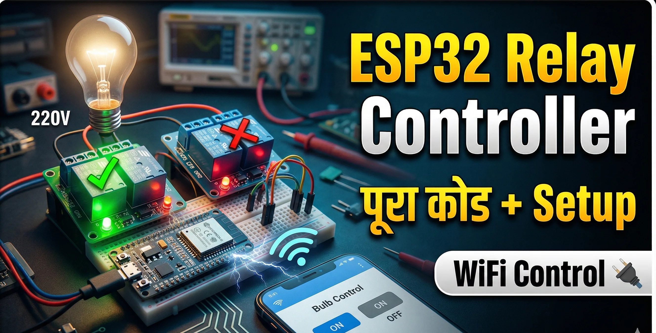 ESP-32 का रिले कंट्रोलर का पूरा कोड