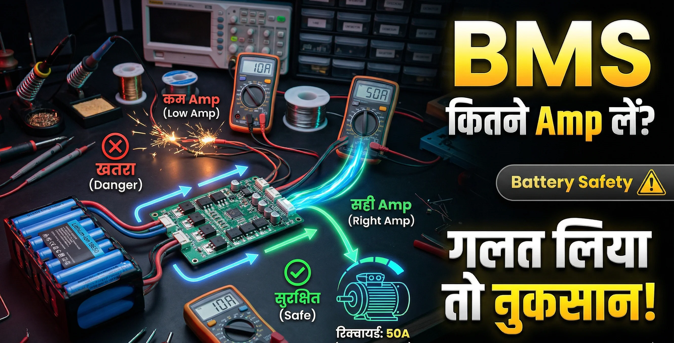 लिथियम बैटरी के लिए बीएमएस कितने एम्पियर लेना चाहिए